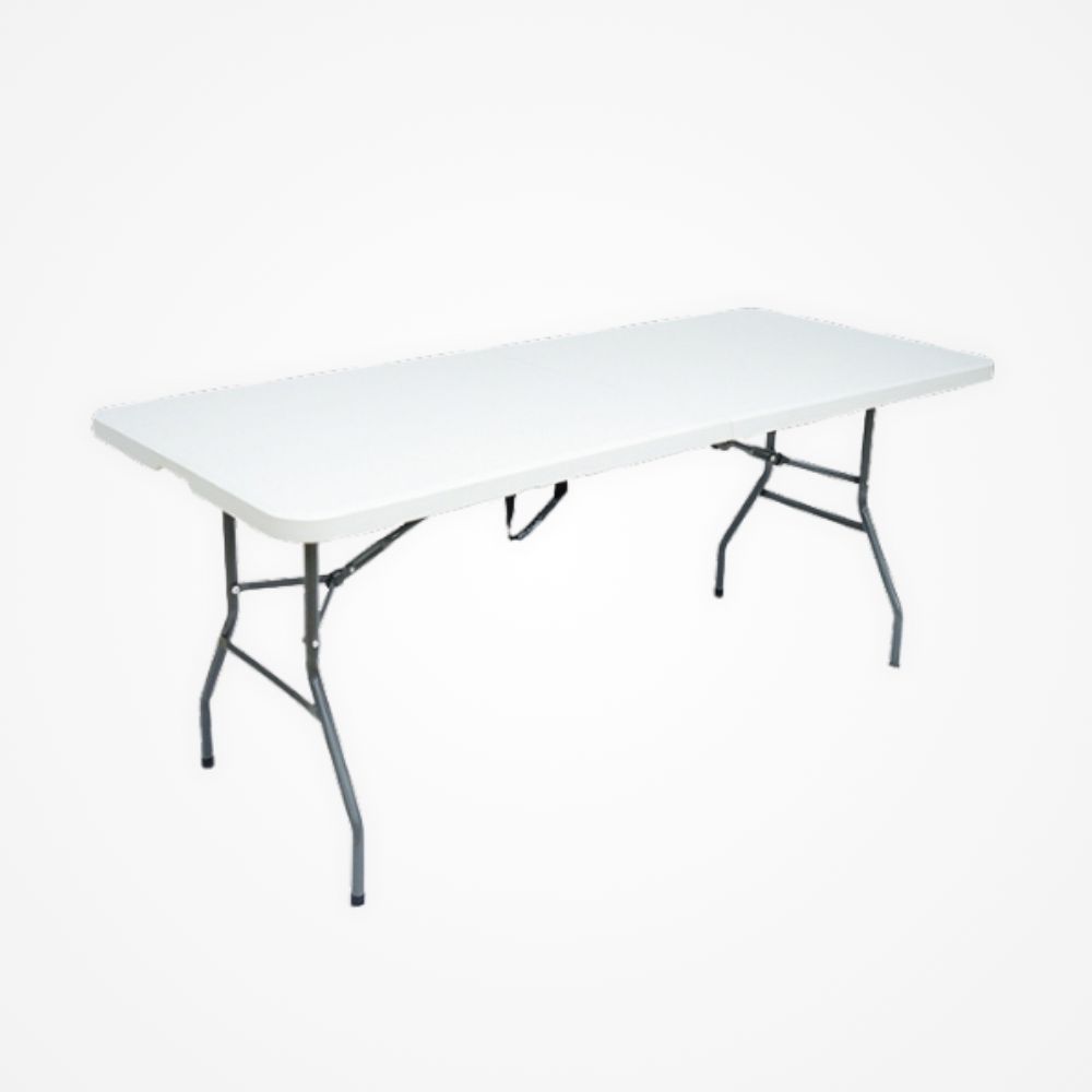 Sklápací cateringový stôl s odolnou konštrukciou, biely