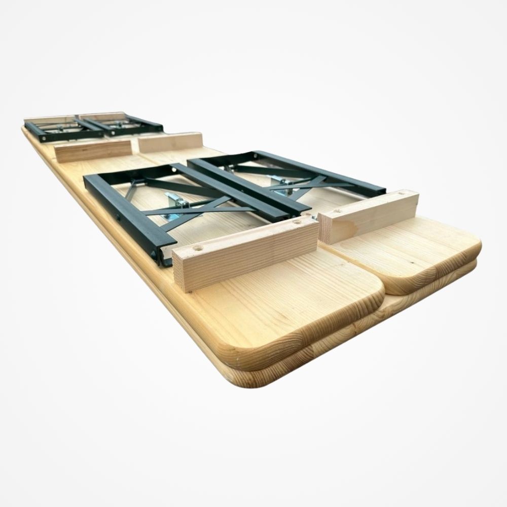 Drevený pivný set so skladacími lavicami