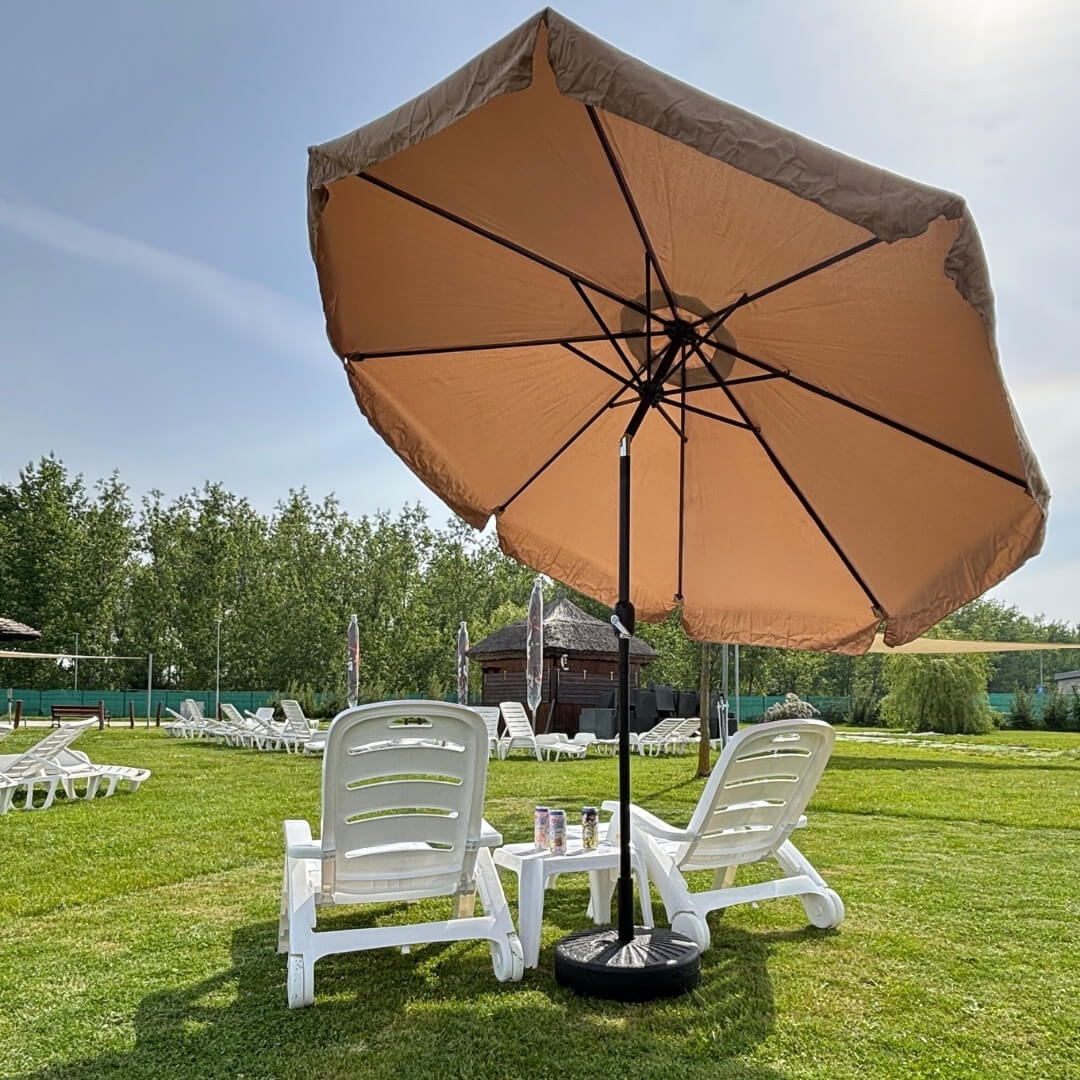 Letná pohoda: Záhradný set, Záhradný slnečník 8 rebier – khaki farba