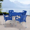 Terasový set Paris modrý s okrúhlym stolom 80 cm a 4 kreslami