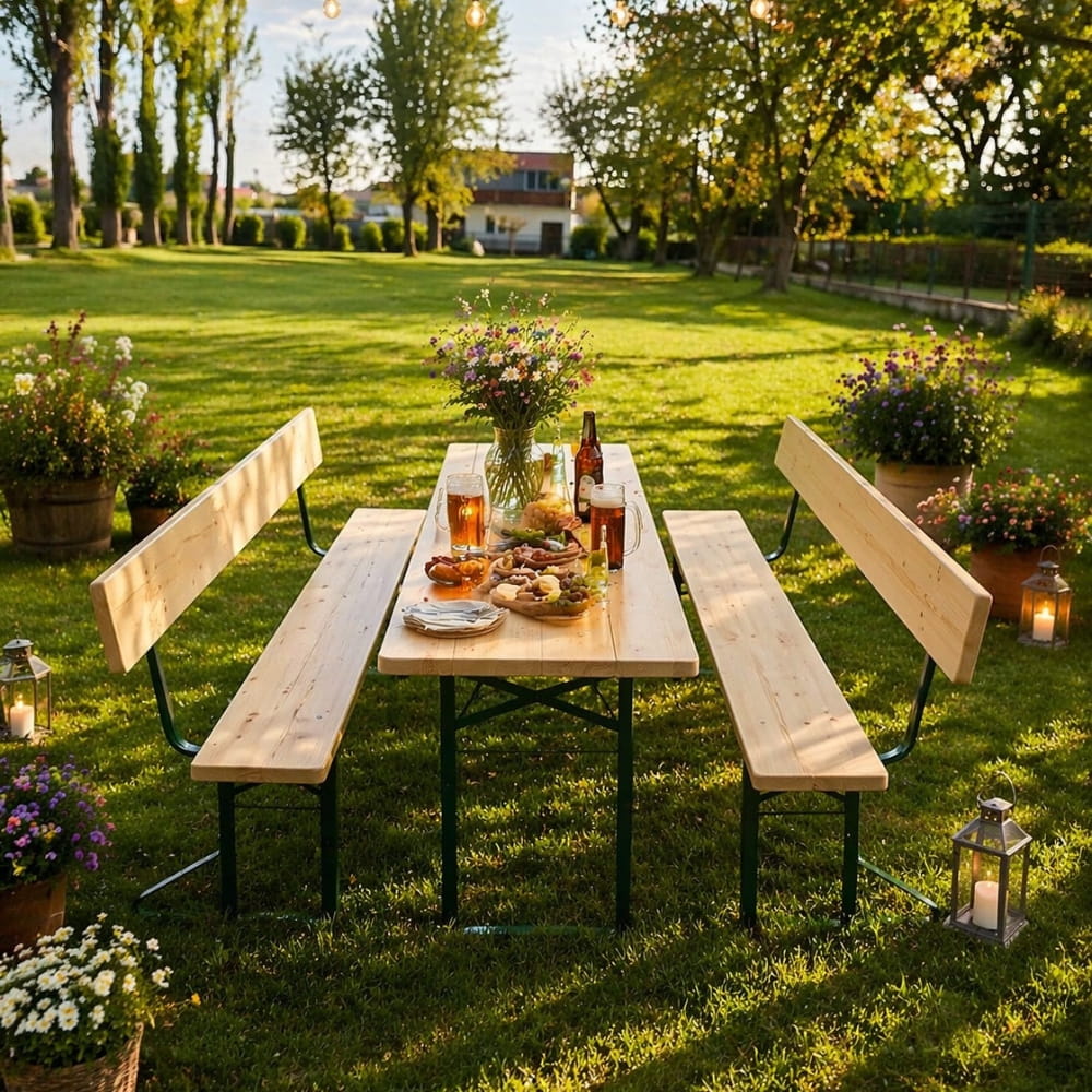 Pivný set 200 cm s operadlom