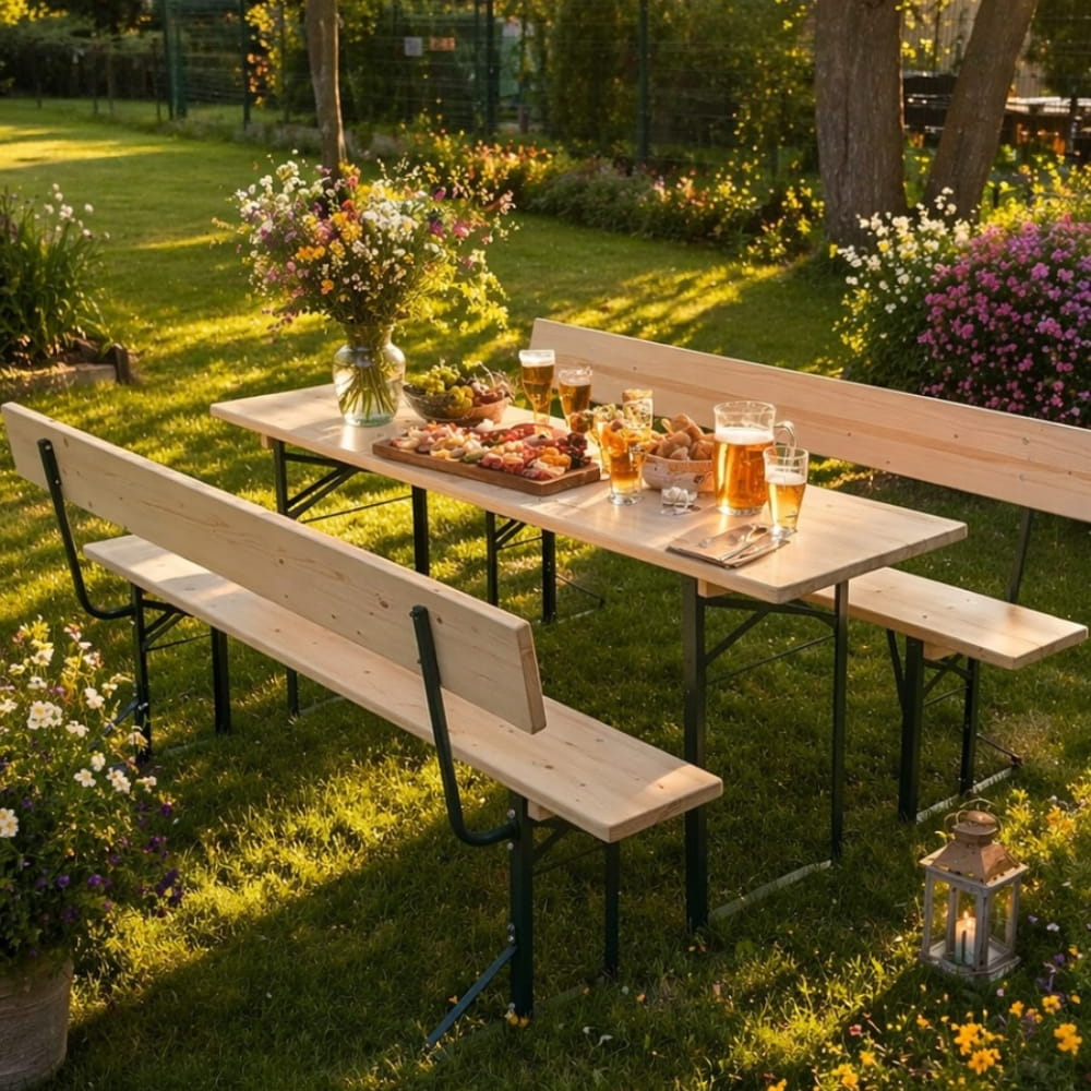 Pivný set 200 cm s operadlom