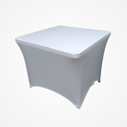 Elastický poťah na štvorcový stôl 80 x 80 cm – biely