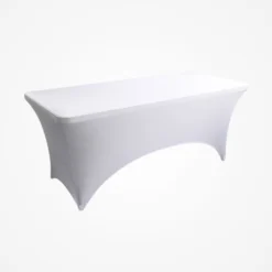 Elastický poťah na obdĺžnikový stôl – biely