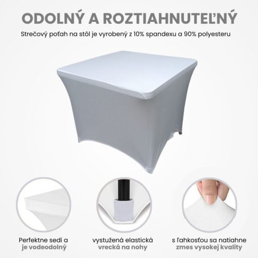 Umývateľný a odolný poťah na štvorcový stôl