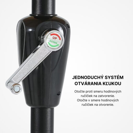 Záhradný slnečník s oceľovým rámom – oranžový
