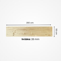Stolová doska zo smrekového dreva 200x50 cm