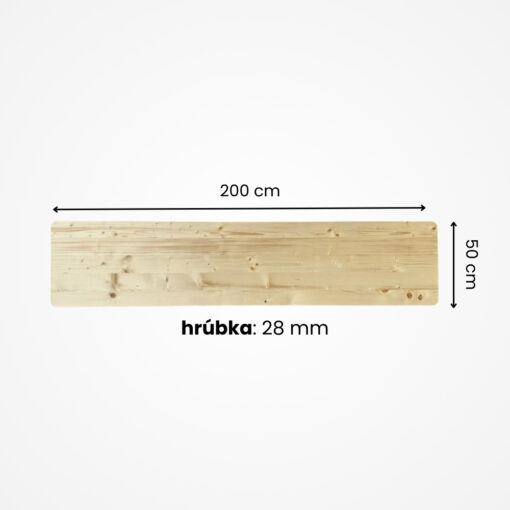 Stolová doska zo smrekového dreva 200x50 cm