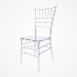 Chiavari stolička biela s bielym sedákom – Ľahká, elegantná a odolná