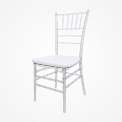 Chiavari stolička biela s bielym sedákom – Ľahká, elegantná a odolná