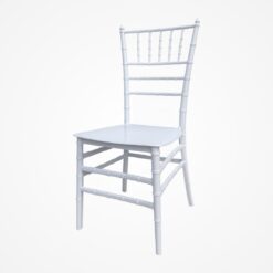 Chiavari stolička biela s bielym sedákom – Ľahká, elegantná a odolná