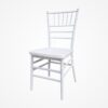 Chiavari stolička biela s bielym sedákom – Ľahká, elegantná a odolná